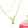 Colar em OURO 19,2K - 30 DIAMANTES e ESMERALDA 