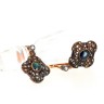 Brincos VINTAGE com 26 SAFIRAS e 22 DIAMANTES em OURO 19,2 kl e PRATA