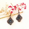 Brincos VINTAGE com 26 SAFIRAS e 22 DIAMANTES em OURO 19,2 kl e PRATA
